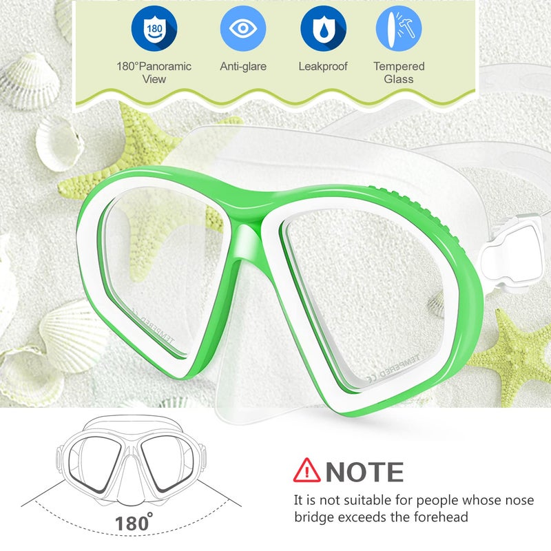 Supertrip Kids Swim Goggles with Nose Cover for Ages 6-14, Tempered Glass Fabric Strap Swimming Snorkel Mask for Pool Beach - Image 3